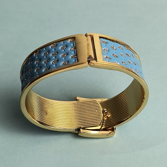 Exquisite Bracelet Belt Buckle Fold Over Hinge Clasp Cuff  Baby Blue Fro… - Picture 8 of 13